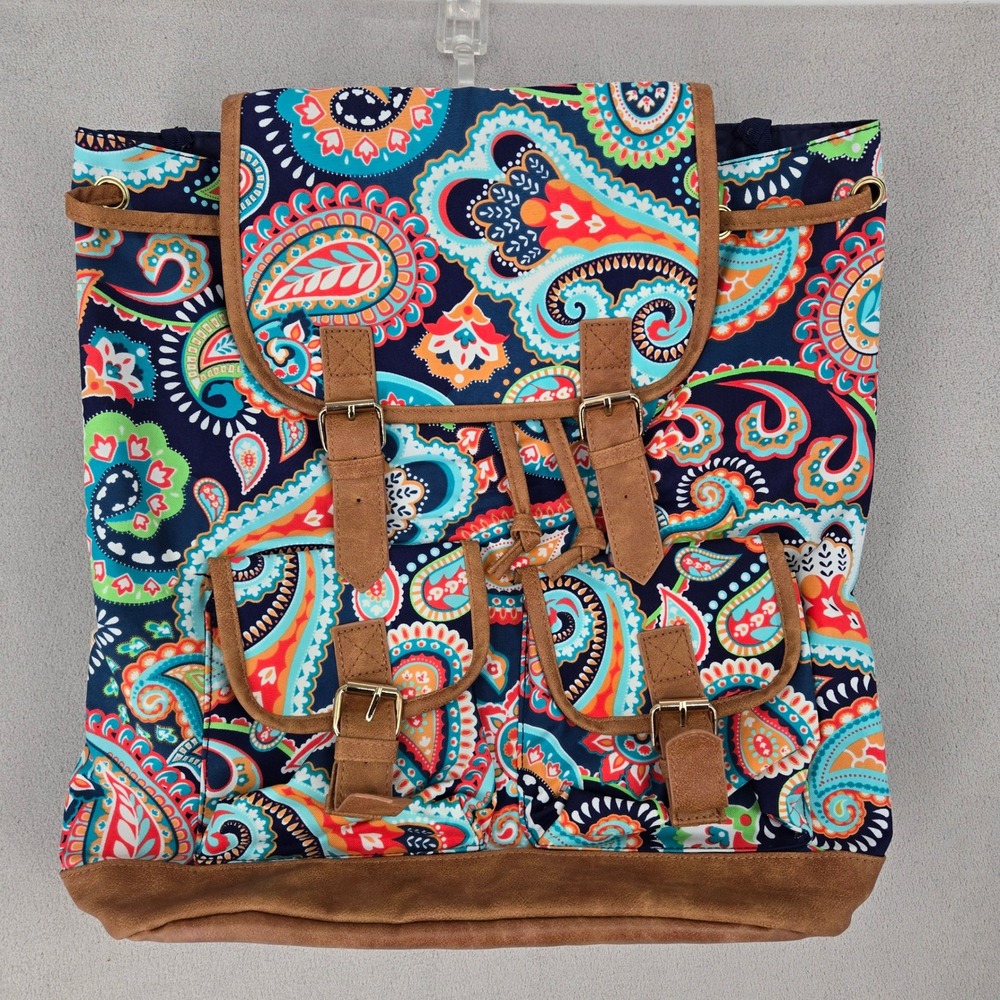 Viv & Lou NEW Emerson Paisley Backpack Navy Blue Multi Boho M365-EMERS